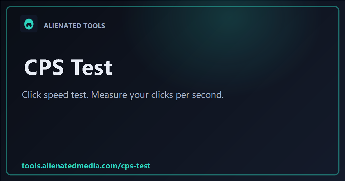 CPS Test — Click Speed Test (Clicks Per Second, Free)